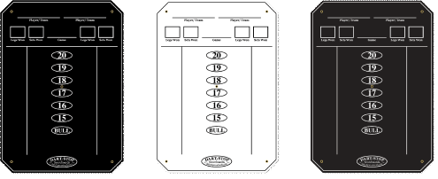 Classic Dart-Stop Scoreboards, Click for Larger Images